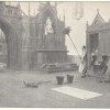 Eglise en 1900 et la pierre tombale dans le choeur des frères convers