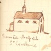 Premiere chapelle St Constance, 1848, dessin Eugène Arnould