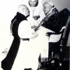Dom Achille saluant le pape Jean XXIII après un chapitre général