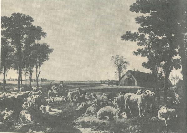 Koningshoeven, les fermes du Roi, d'après une peinture de 1835