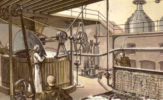 1898 le travail dans la brasserie, dessin